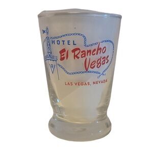 Vintage Las Vegas Shot Glass El Rancho Hotel Nevada Souvenir Glass